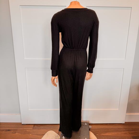 NWT- Miami of Francesca’s-Faye Rib Knit Black Onesie Jumpsuit-Women’s X-Small - Picture 3 of 10